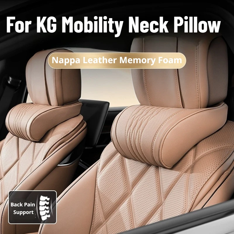 2 Pcs Luxury Car Headrest Pillow For KG Mobility Torres Torres EVX Torres Hybrid Musso Musso EV Memory Foam Car Neck Pillow