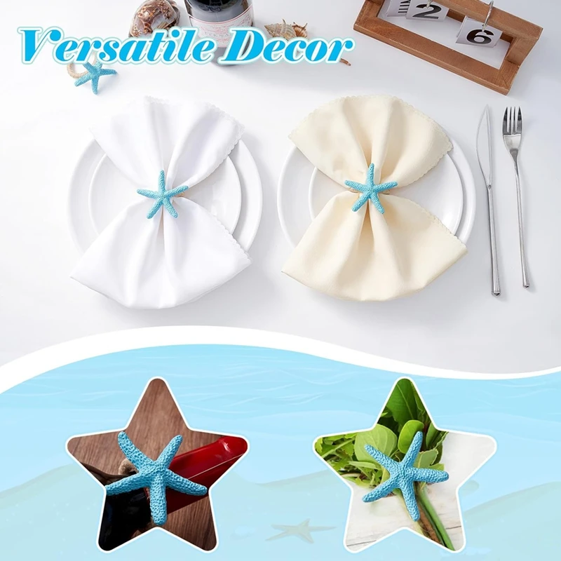 Starfish Napkin Rings Set Of 12 Ocean Coastals Nautical Wedding Holiday Party Beach Table Decor