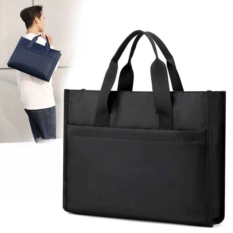 Wear-resistant Oxford cloth men's briefcase, business document bag, commuting water-resistant single-shoulder computer bag