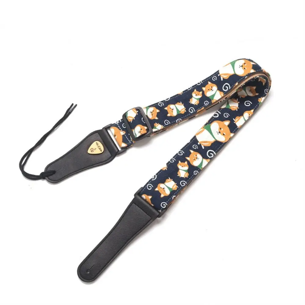 Adjustable Guitar Strap Cute Animal Extra Wide Electric Guitar Belt Music Hobby Personalized Guitar Shoulder Strap