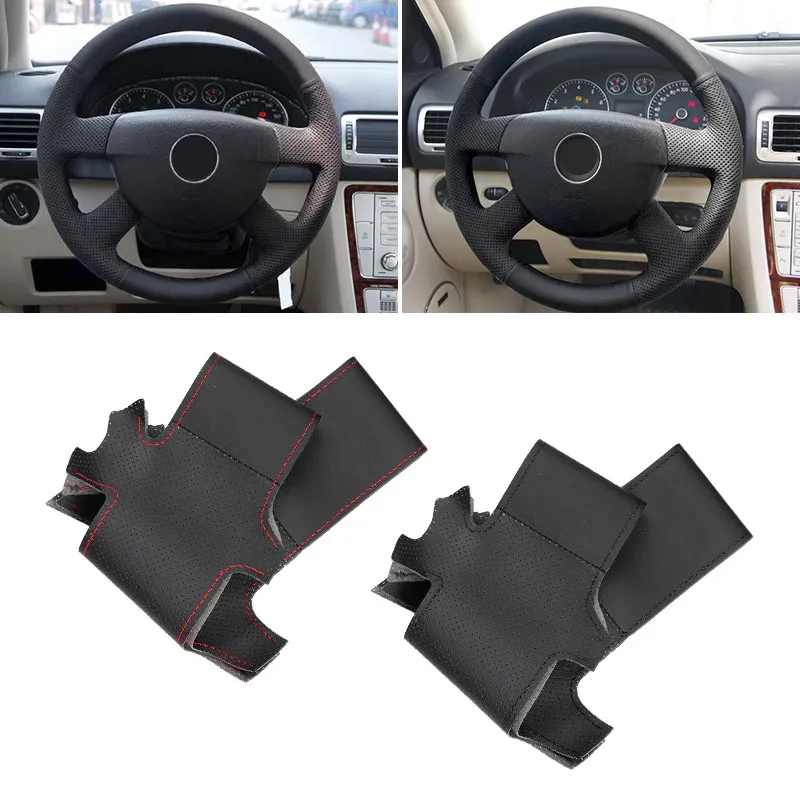

Perforated Leather Steering Wheel Cover Trim For VW Caddy 2003-2006 Caravelle 2003-2009 Transporter T5 2006 Inner Accessories