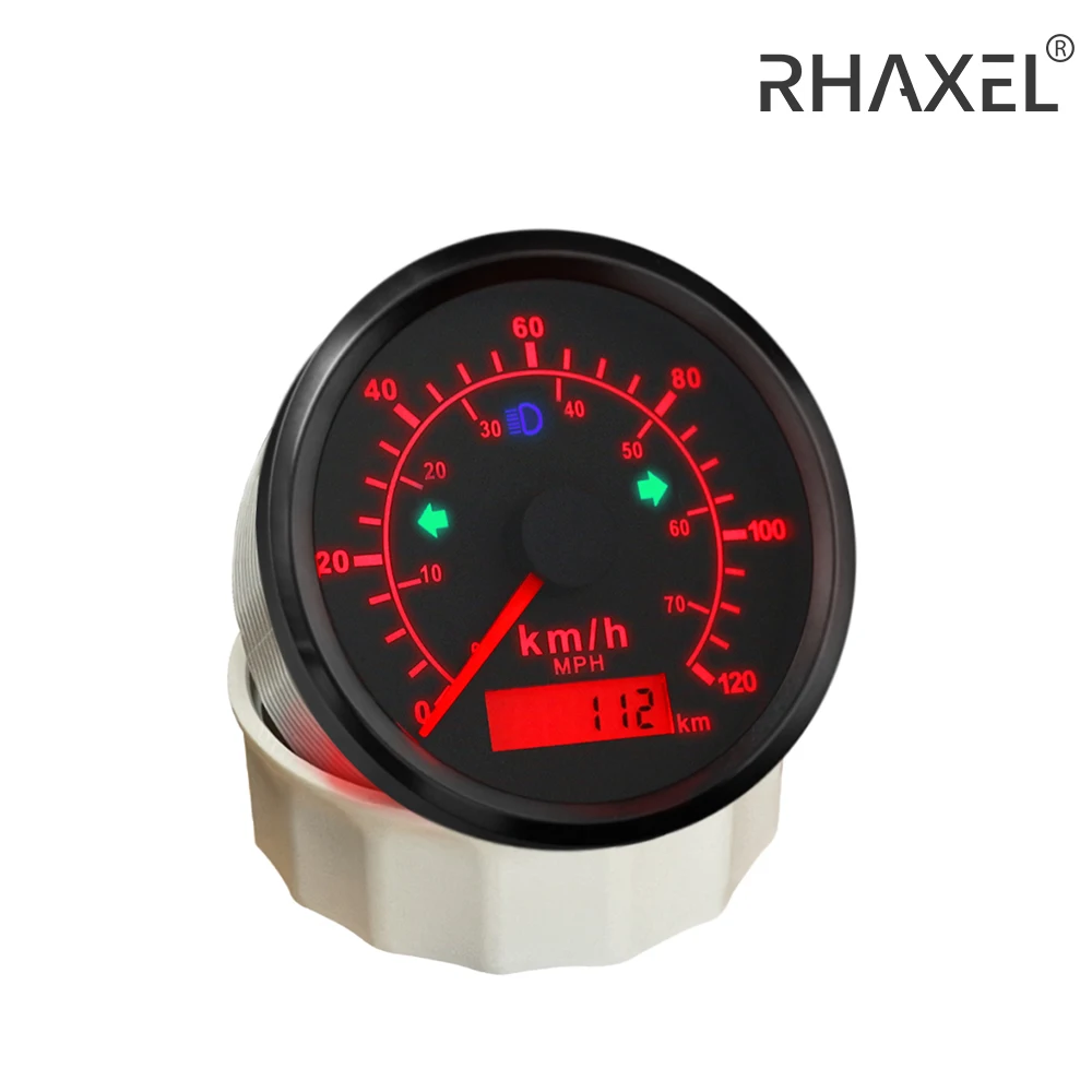 

RHAXEL 85mm Auto GPS Speedometer 120km/h 70MPH Adjustable Odometer with Red/Yellow Backlight 12V/24V