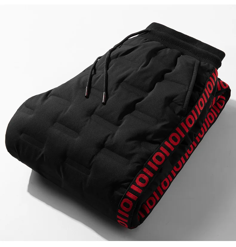 

YAPU 80% White Down Padded Men's Winter Warm Down Pants Black Thick Fleece Casual Sweatpants Male Thermal Jogger Trousers 5XL