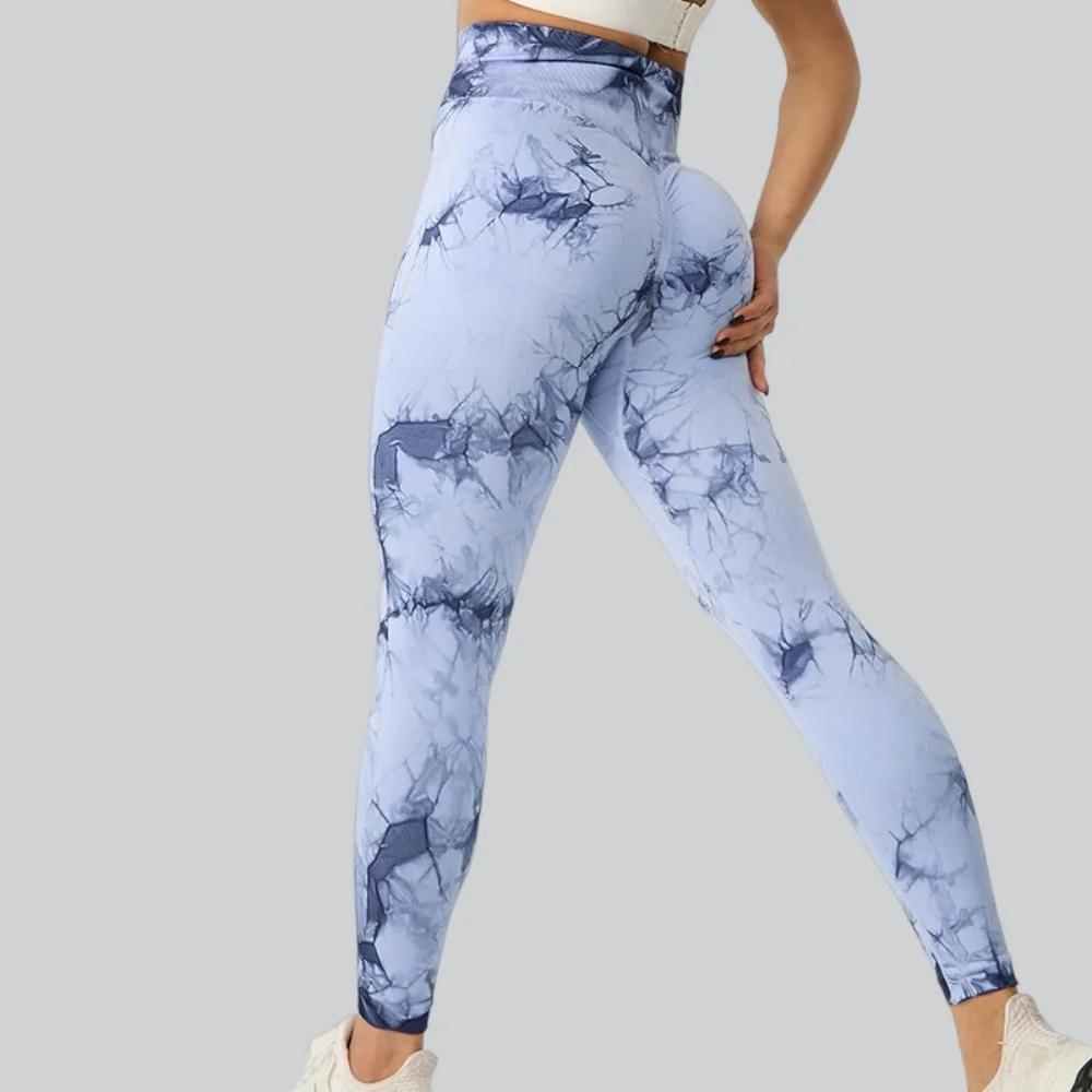 Sexy Tights Women Tie Dye Sports Leggings Women's High Waist Butt Lift Push Up Seamless Yoga Pants Ladies Workout Gym Clothing
