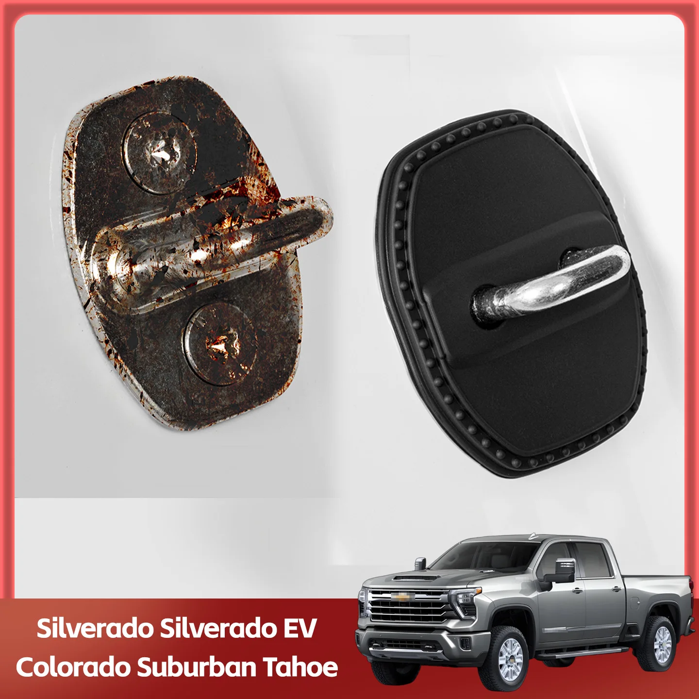 

2/4 шт. силиконовые защитные накладки на замки дверей автомобиля для Chevrolet Silverado, Silverado EV, Colorado, Suburban, Tahoe