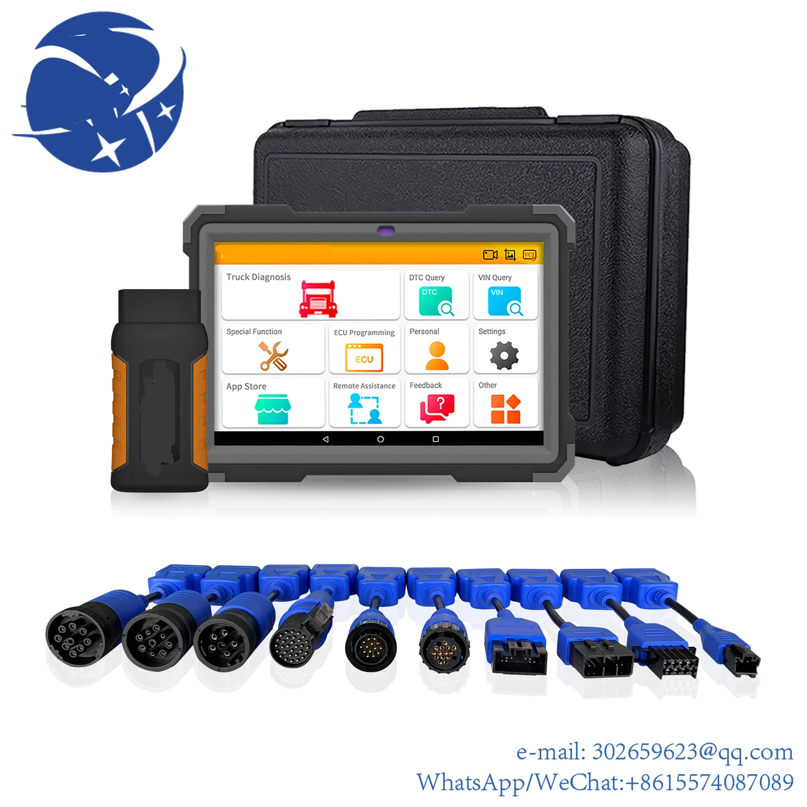 

yyhc Heavy Duty Truck Full System Diagnostic Scanner For 12-24V Vehicles OBD2 Tools