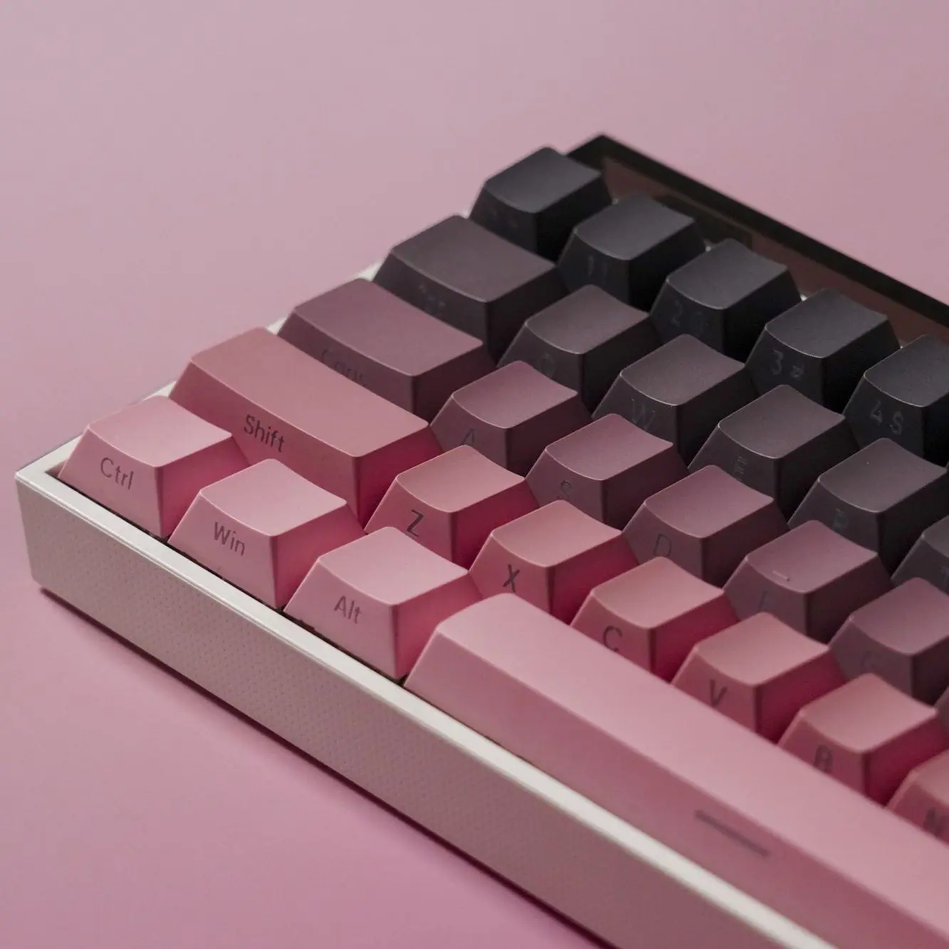 134 Keys Pink Black PBT Double Shot Keycaps Side Printed RGB Backlit Keycaps OEM Profile for MX Switches Mechanical Keyboard