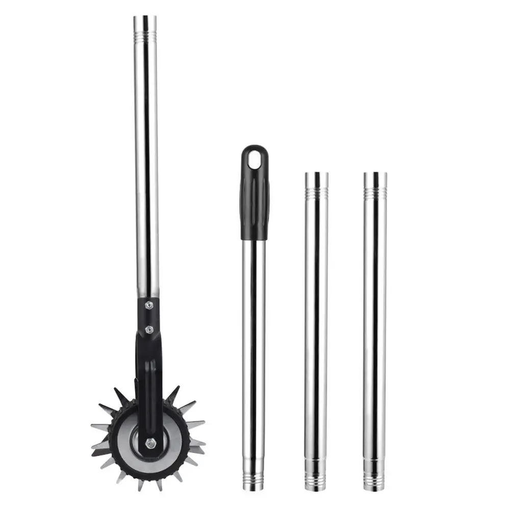 1Set Wheel Rotary Lawn Edger Manual Metal Trimmer Garden Tool Extended Handle Easy Disassembly Portable Wheel Rotary Accessories