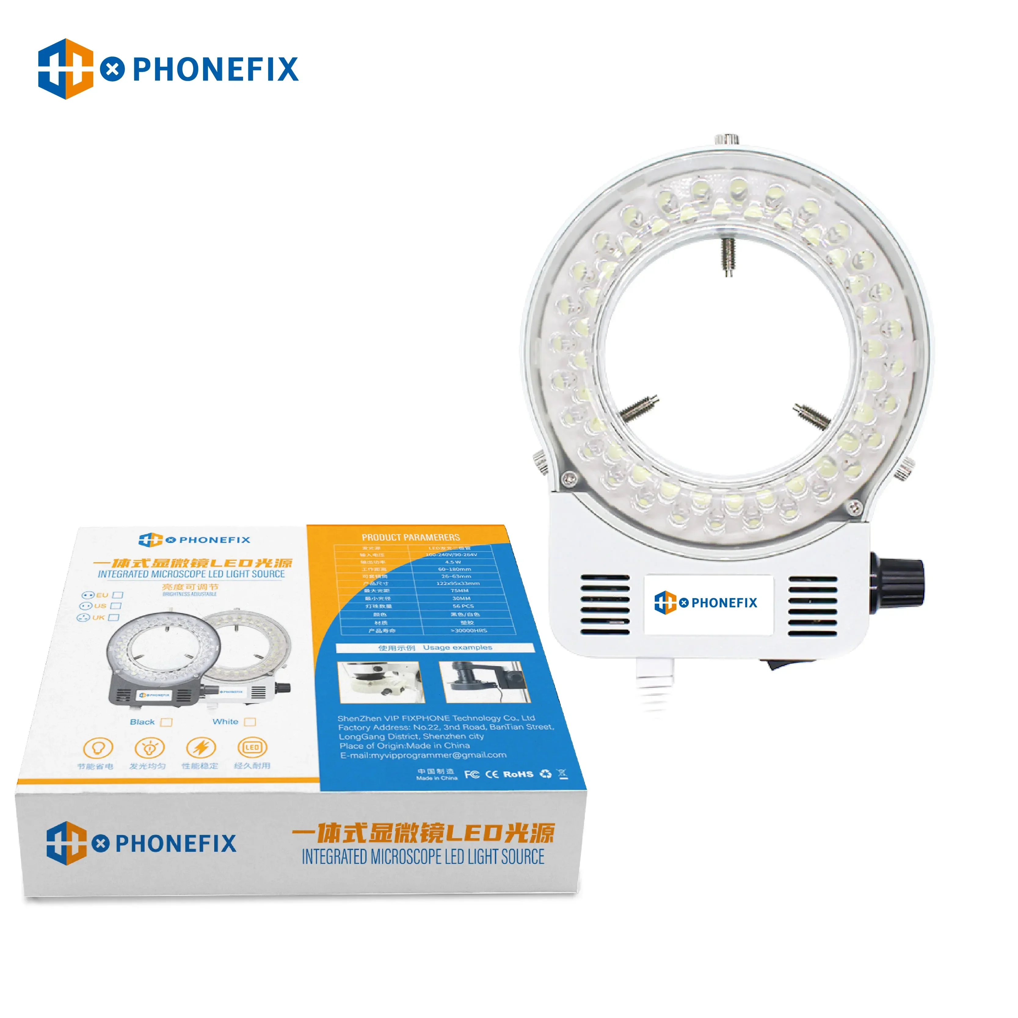 Imagem -04 - Microscópio Ajustável Led Ring Light Usb Illuminator Lamp Stereo Binocular Microscópio Trinocular Lente de Ampliação Iluminação 56