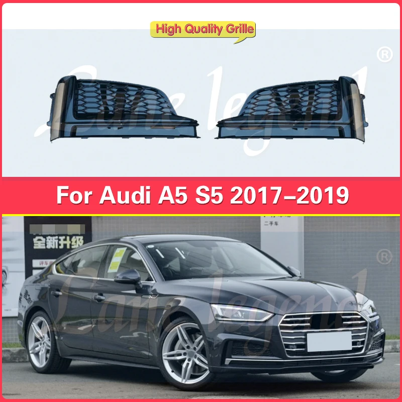 

Left Right Car Front Bumper Fog Light Lamp Grille Grill Cover for Audi A5 Sport S5 Sline 2017 2018 2019 2020 8W6807681F