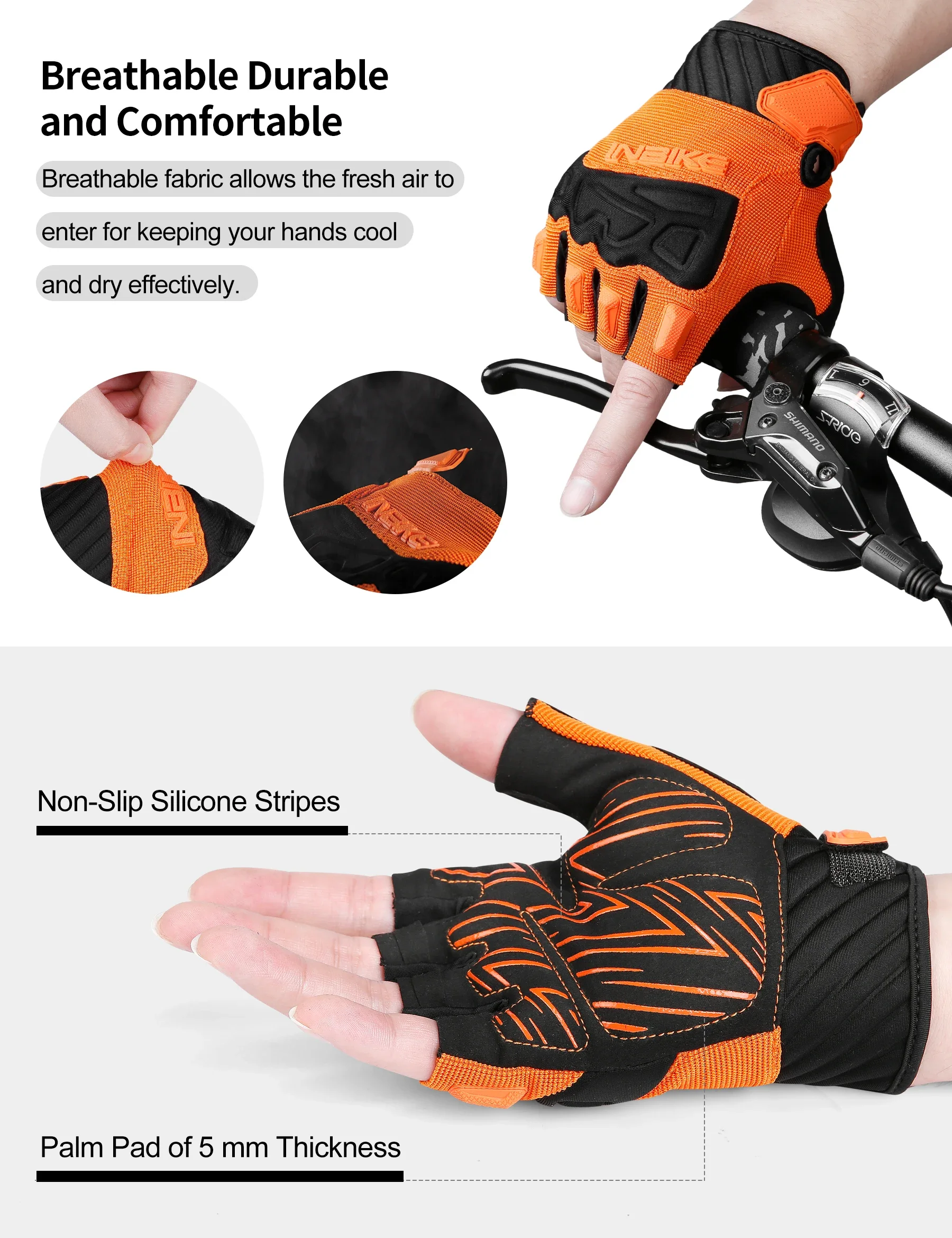 Summer MTB Cycling Gloves Gel Padded Half Finger Bicycle Gloves for Men Breathable Outdoor Workout Sport Bike Gloves Accessories