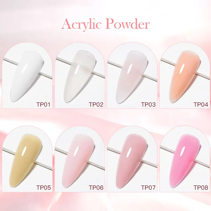 Mtssii 10g Acrylic Powder Clear Nude White Pink Acrylic Nail Professional Polymer for French Nail Extension No Need Lamp Cure