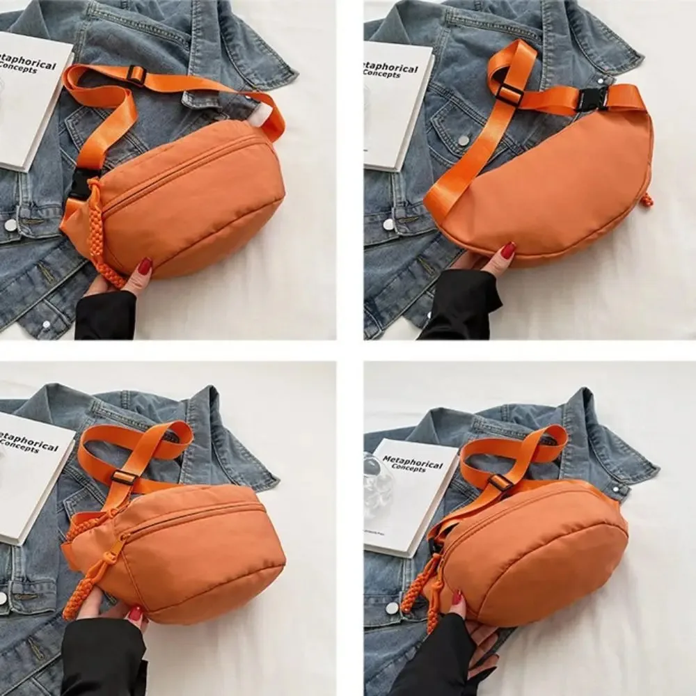 Chest Bag Banana Bag for Women Sling Crossbody Waist Pack Canvas Running Waist Bag Casual Sport Half Moon Belt Bag