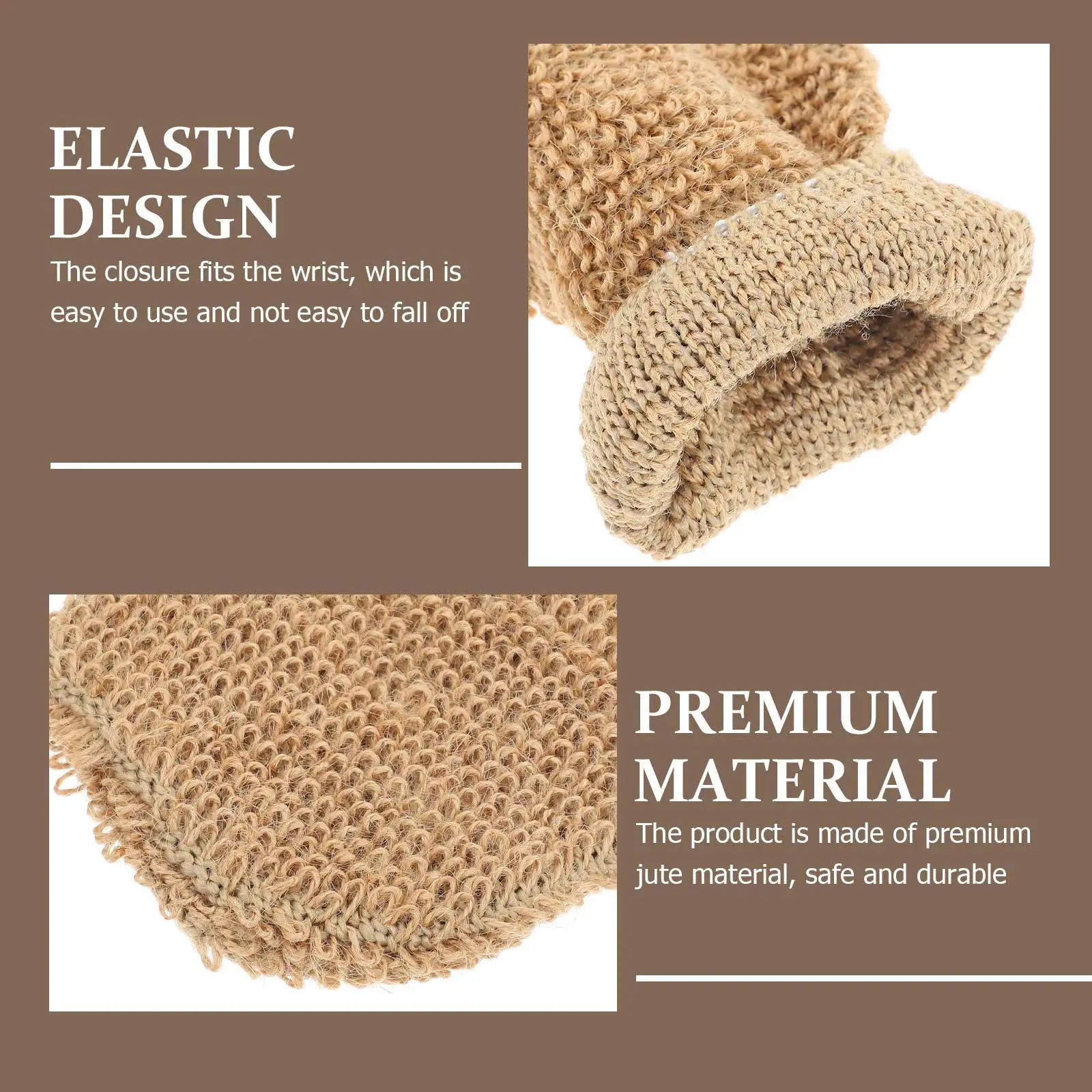 

2 шт., перчатки для купания, сверхмощный джутовый материал, отшелушивающие перчатки для спины, лица, шеи, ушей, домашние принадлежности для ванны