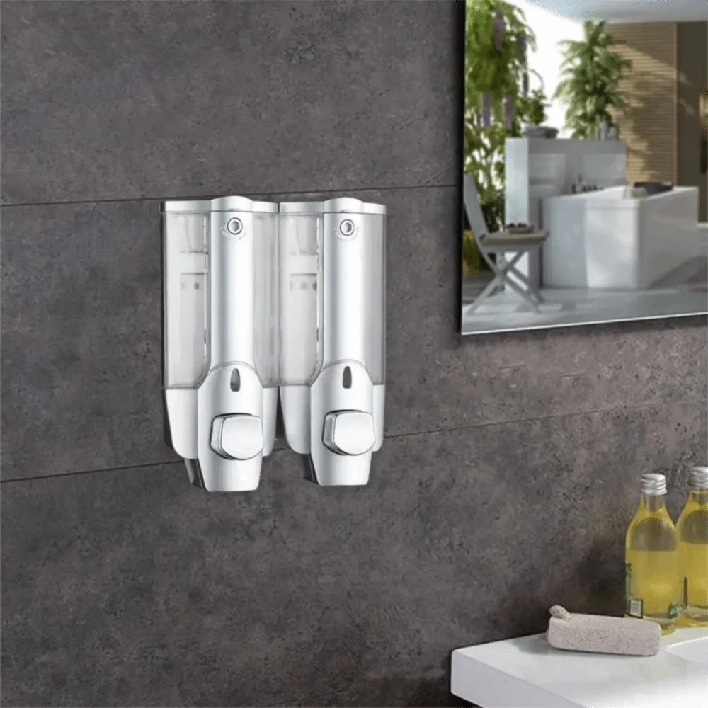 

ABS Wall-mounted Liquid Dispenser 640ml Manual Operation Hand Sanitizer Dispenser Large Capacity Touchless Shower Dispenser