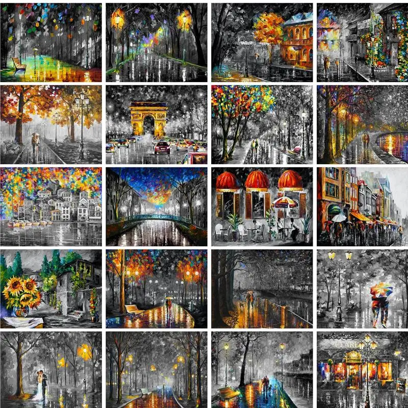 

GATYZTORY Painting By Numbers New York Street Scenery Diy Oil Paints Kits With Framed For Adults Kids Surprise Birthday Gifts Ar