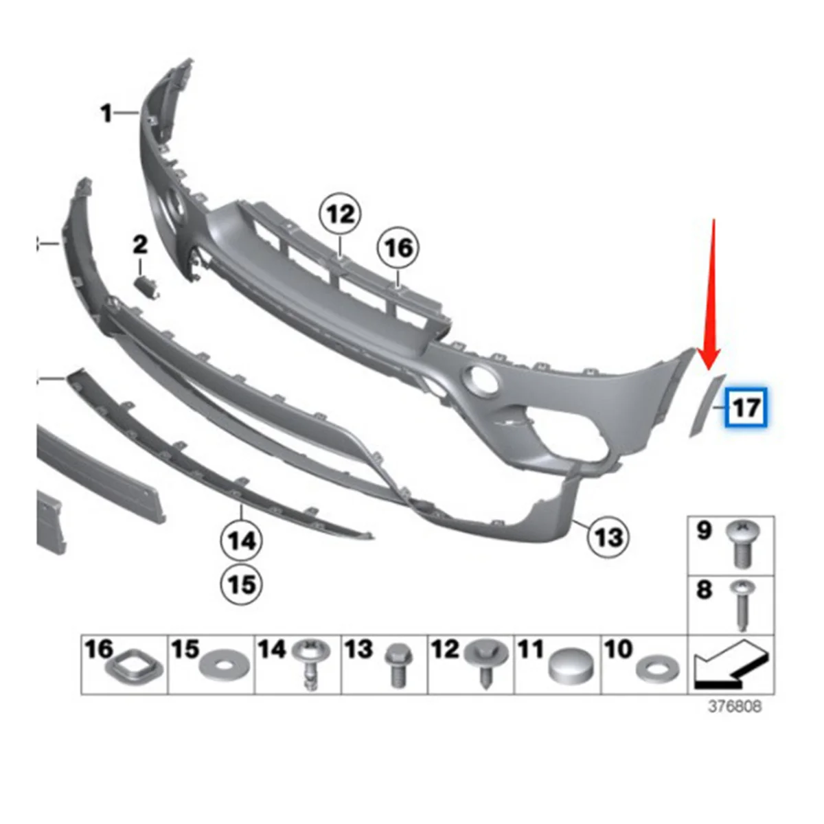 

1Pair Front Bumper Reflector Trim Lamp Set 63147274434 for BMW X5 E70 2011-2013 Side Marker Reflector Light with Holes -A33K
