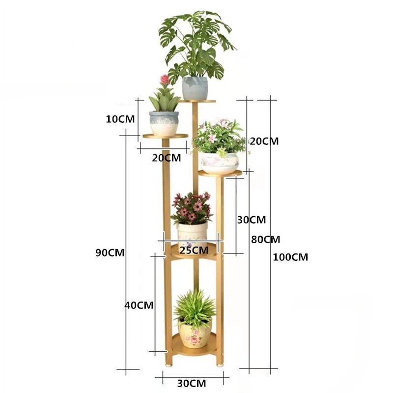 

Nordic Floor Multi-layer Plant Shelves Indoor Home Balcony Decoration Stand Wrought Iron Living Room Simple Flowerpot Shelves