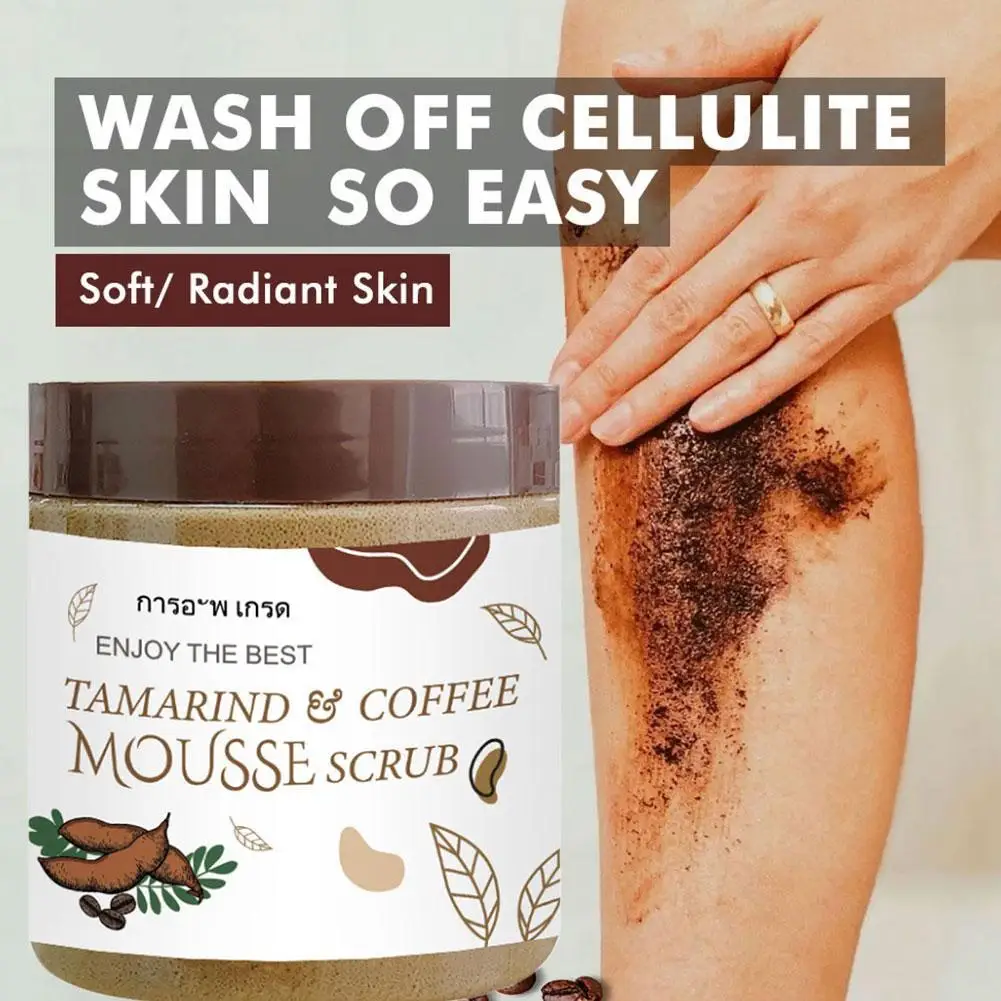 Exfoliante corporal de café, crema de sal de baño de mar suaviza, exfoliante hidratante, aclarador de poros de la piel, limpieza anticelulítica, 650g