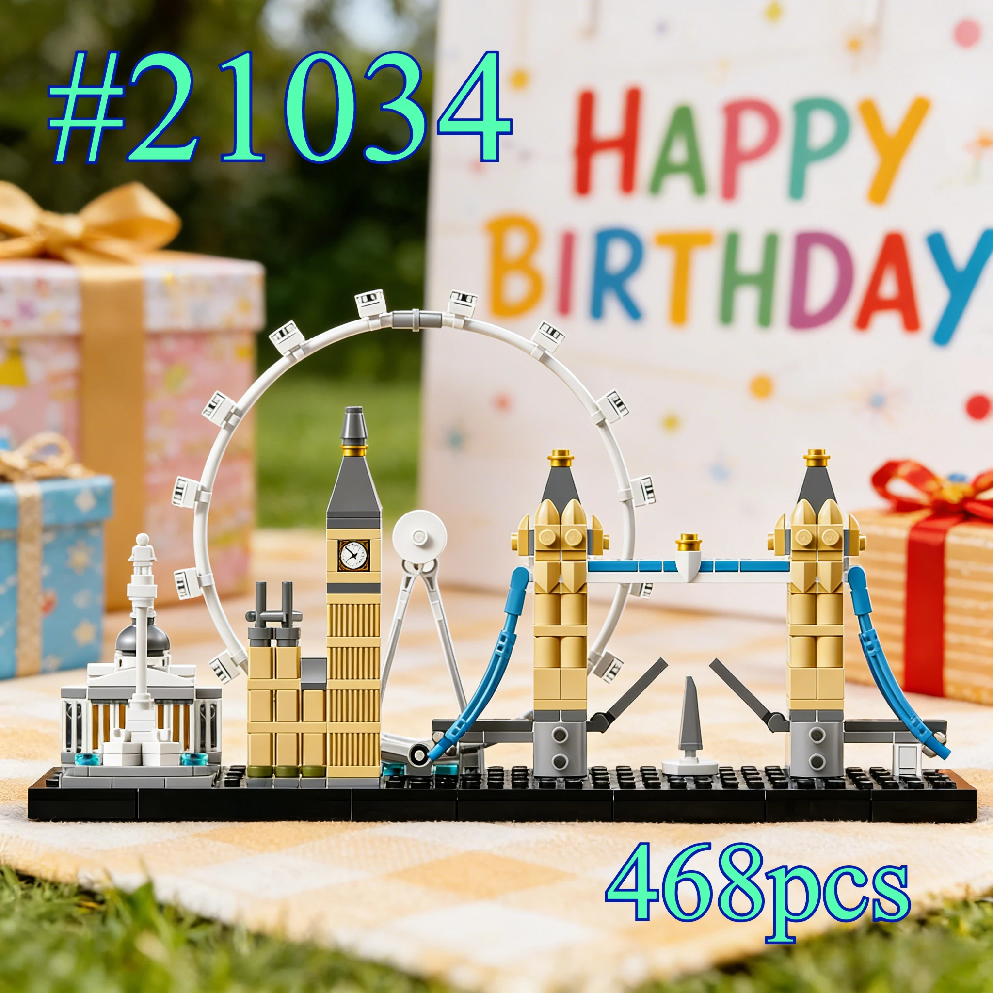 

Наборы строительных блоков «Архитектурная культура Лондона» 21034, подходят для подарков на день рождения, совместимы с деталями Lego, 468 шт.