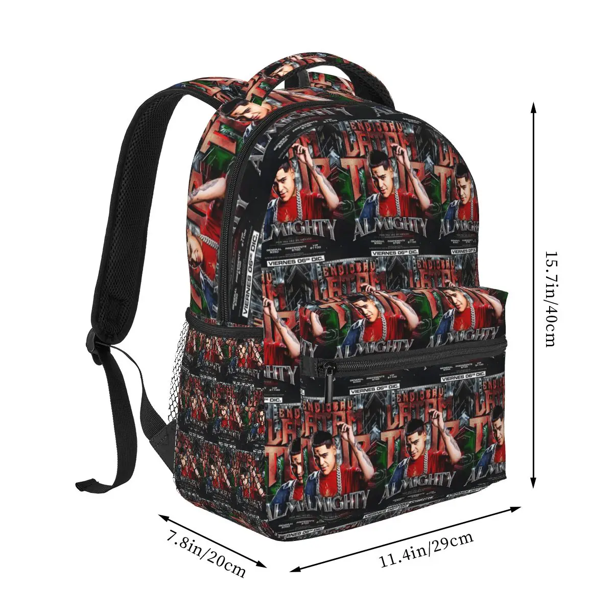 Hot Rapper Almighty Tour Graphic Backpack Student Boys Girls BookBag Children School Bag Laptop Shoulder Bags for Men Women