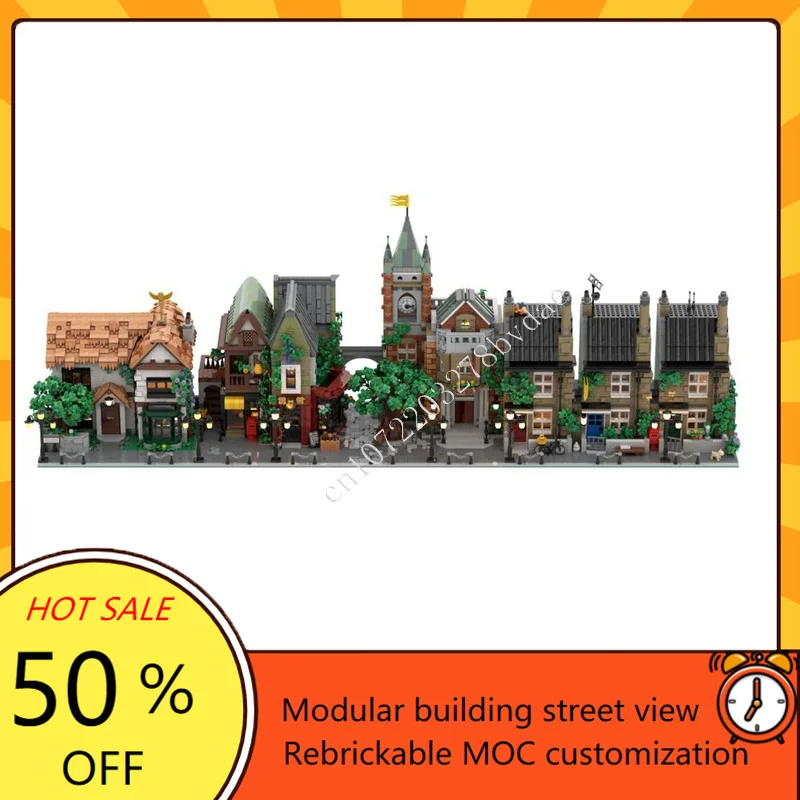 12464PCS British Modular Collection Modular MOC Creative street view Model Building Blocks Architecture DIY Assembly Toys Gifts