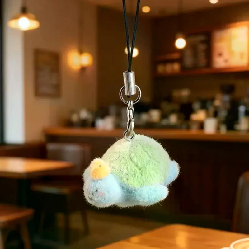 1個入り レジン製 可愛い 3Dイルカ フロッキングドール ペンダント スマホチェーン ふわふわサメ カメ 動物キーホルダー バッグ 車のキーリング ギフト