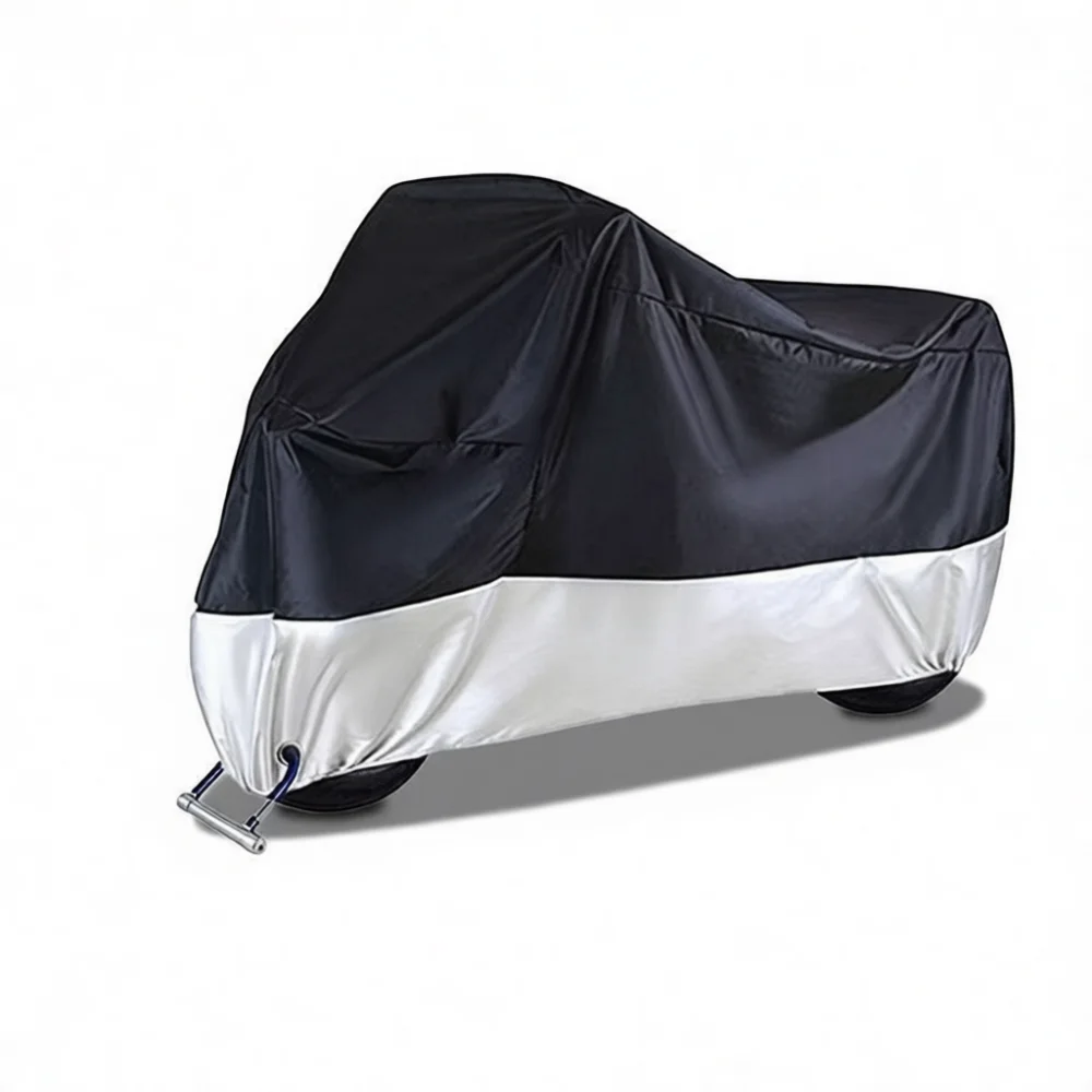 Outdoor Motorcycle Cover 210D Silver Fabric Waterproof Dustproof Sun Protection Rain Shield For Electric Bike Scooter
