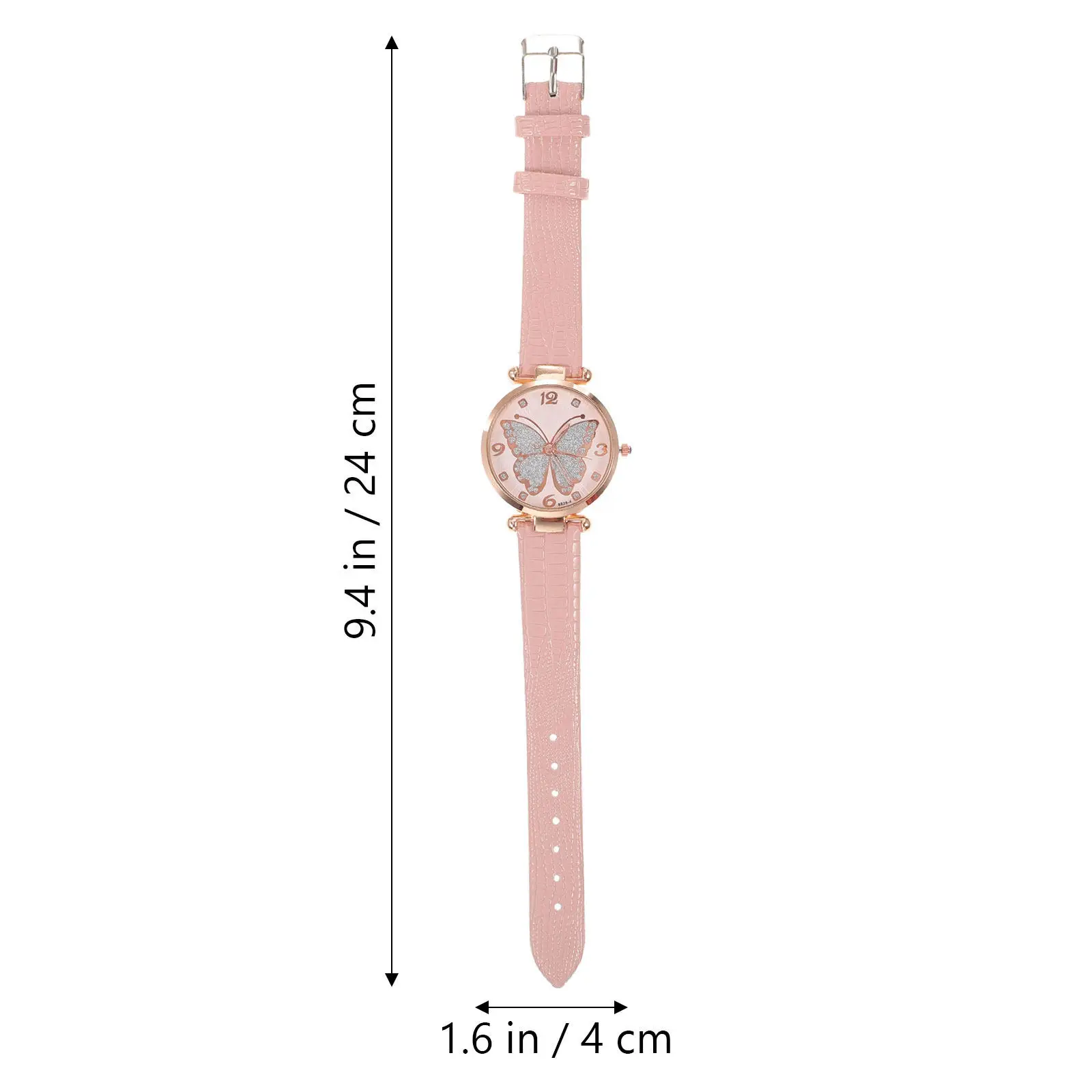 Butterflies Dial Women Watch Flash Powder Design Elegant Lightweight Stylish Wrist Watch for Daily Wear Dating Party School