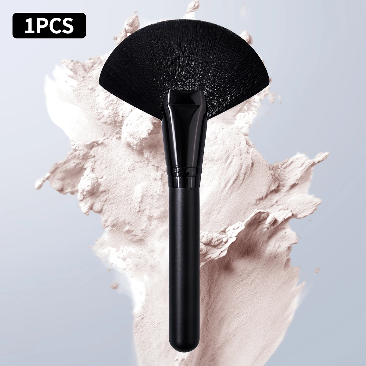 1pc New Model Large-Size Fan-shaped Makeup Brush Soft Portable Loose Powder Brush Nail Brush Women's Beauty Makeup Nail Tools