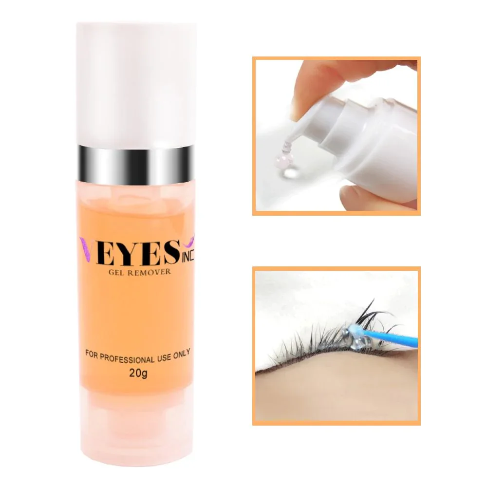 Veyes Inc Eyelash Extensions Removal Kit Eyelash Extension Gel Remover Kit with Film Water Rinse Bottle Makeup Tools Lash Kit