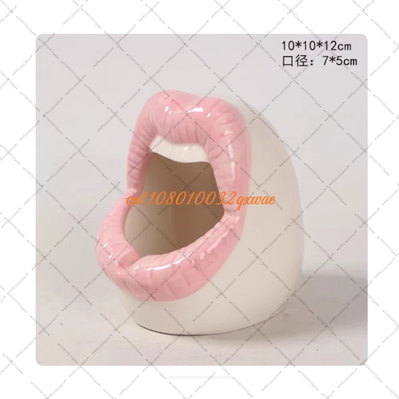 1PC Lips Ceramic Ashtray Home Decoration Ceramic Ashtray Decoration Home Living Room Decoration