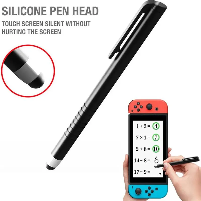 10 pz/lotto penna Touch Screen stilo universale per Nintendo Switch NS Tablet telefono con Clip penna testa penna in Silicone ad alta sensibilità