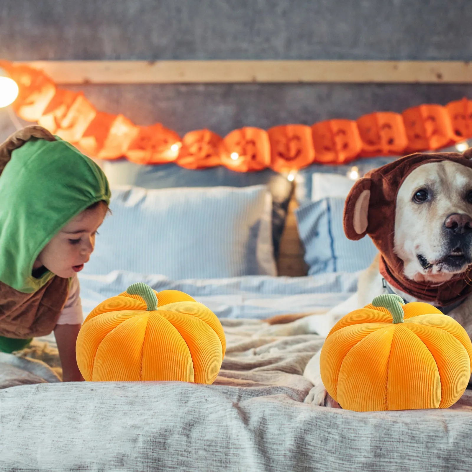 Pumpkin Throw Pillow Halloween Pumpkin Pillow Pumpkin Shaped Cushion Autumn Decorative Pumpkin Shaped Throw Pillow Cute (Orange)