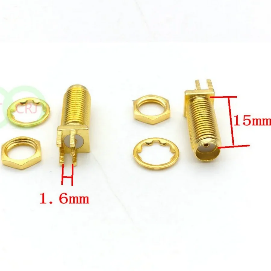 

100pcs/400pcs 15MM SMA female nut bulkhead solder deck PCB clip edge mount RF connector 15mm