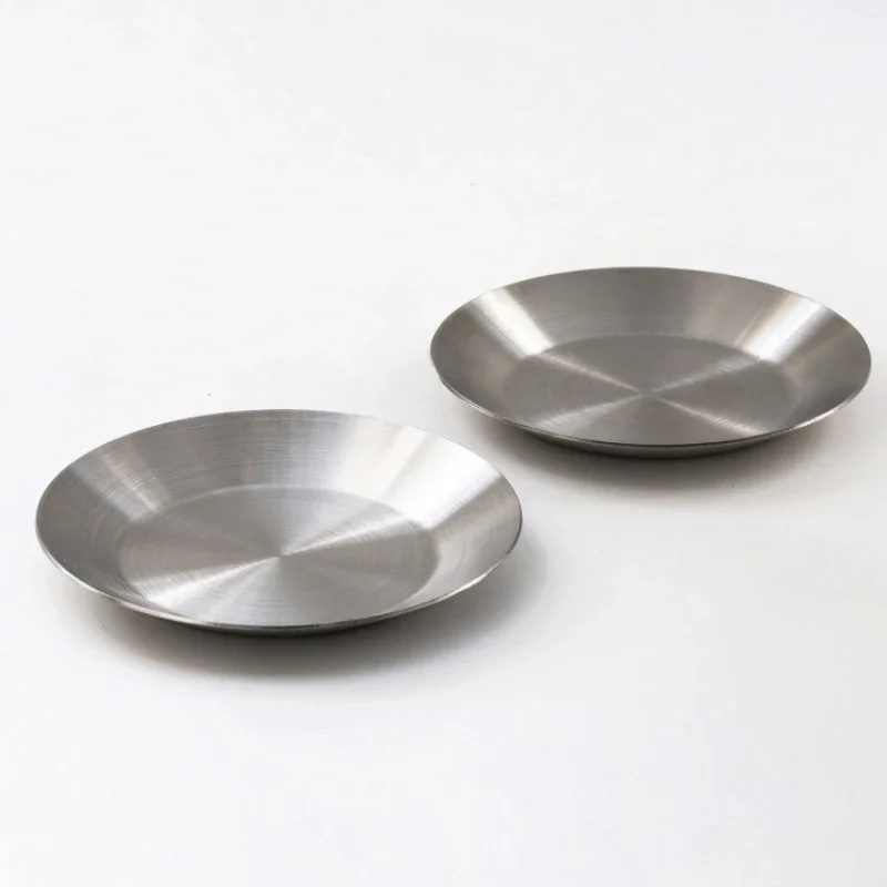 Round Stainless Steel Coaster Heat Resistant Cup Holder Home Coffee Mat Korean Restaurant Small Side Dish Plate Commercial Use