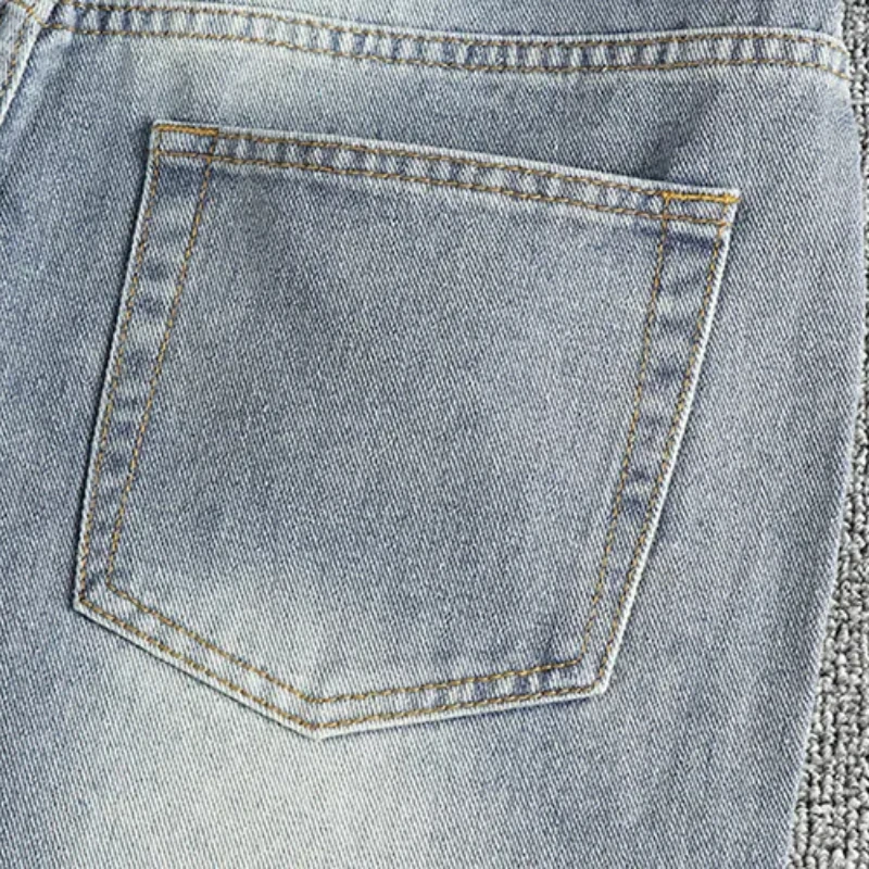 Persoonlijkheid Losse Wijde Pijpen Versie Van High Street Retro Trend Jeans Mannen Gewassen Om Oude Broeken Te Doen