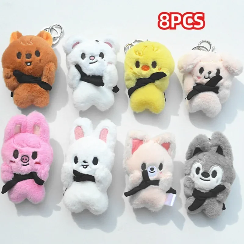 Llavero de felpa con imán Kpop Skzoo, llavero de peluche de animales de dibujos animados Kawaii, regalos de Bang Chan LeeKnow ChangBin HyunJin JiSung Felix