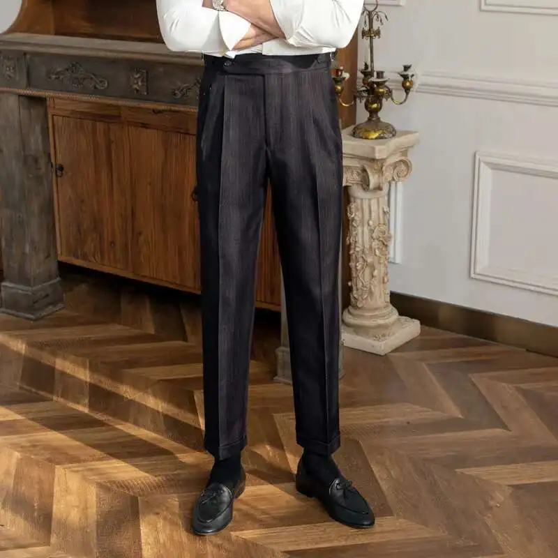 ankle cut dress pants mens MOGU Ankle-Length Dress Pants for Men Slim Fit Cropped Trousers Size 29  Black at Amazon Men's Clothing store