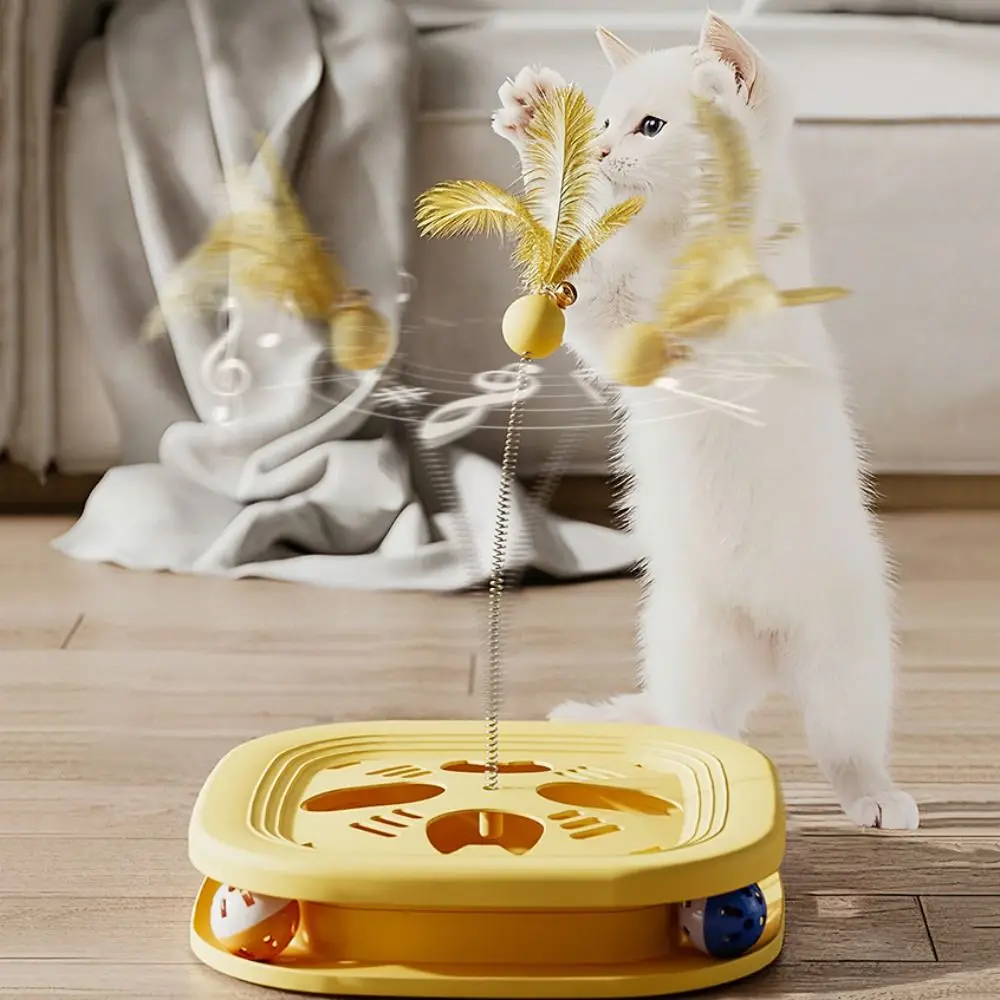 

Creative Interactive Cat Puzzle Box Funny Bell Maze Box Cat Exercise Toy Household Detachable Kitten Track Ball Toy