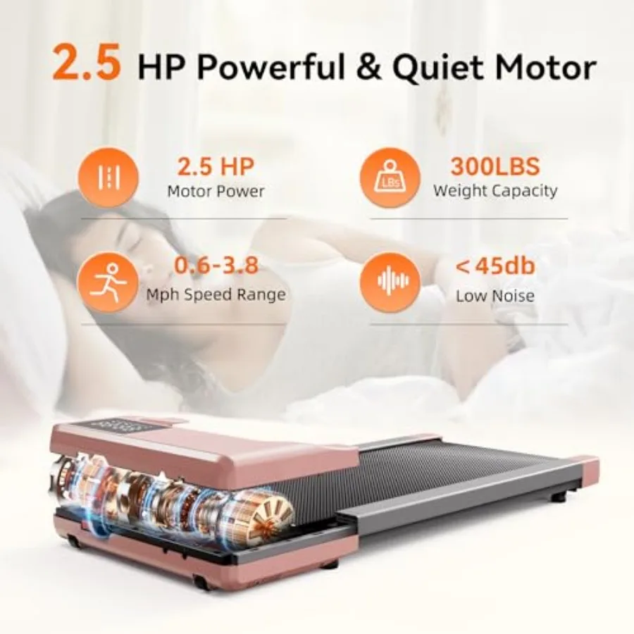 Walking Pad Under Desk Treadmill for Office and Home Use 3 in 1 Portable Walking Machine with Remote Control and LED Display Qu