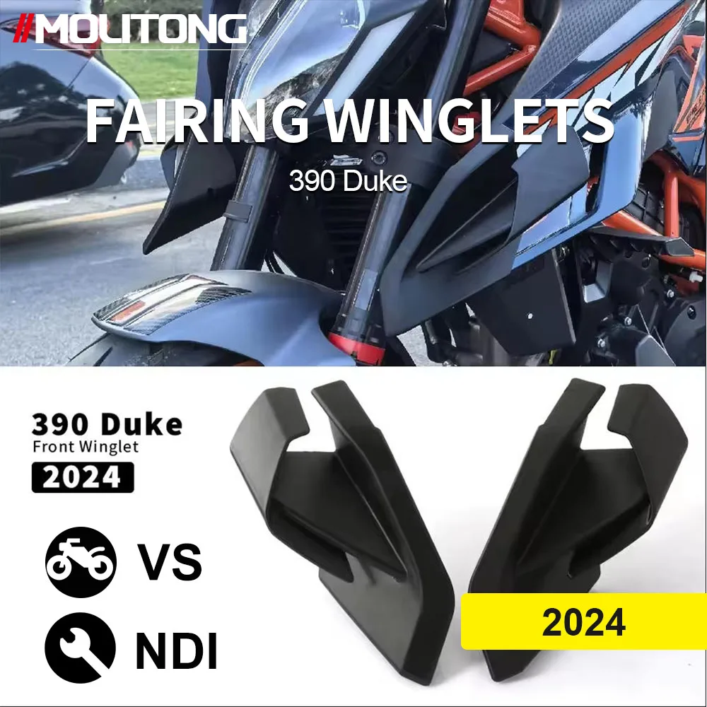 

For 390 DUKE 2024 Motorcycle Accessories Fairing Winglets Side Wing Protection Cover Black For 390 Duke 390Duke