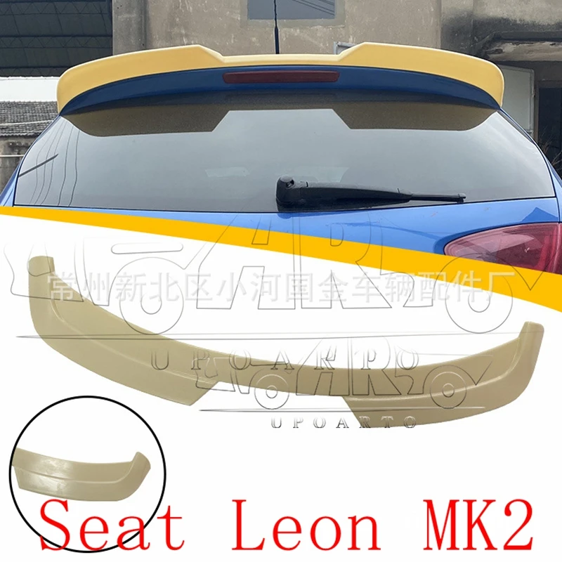 For For Seat Leon MK2 Rear Roof  2009-2012high quality ABS Plastic Unpainted Color Rear Spoiler Wing Trunk Lid Cover Car Styling