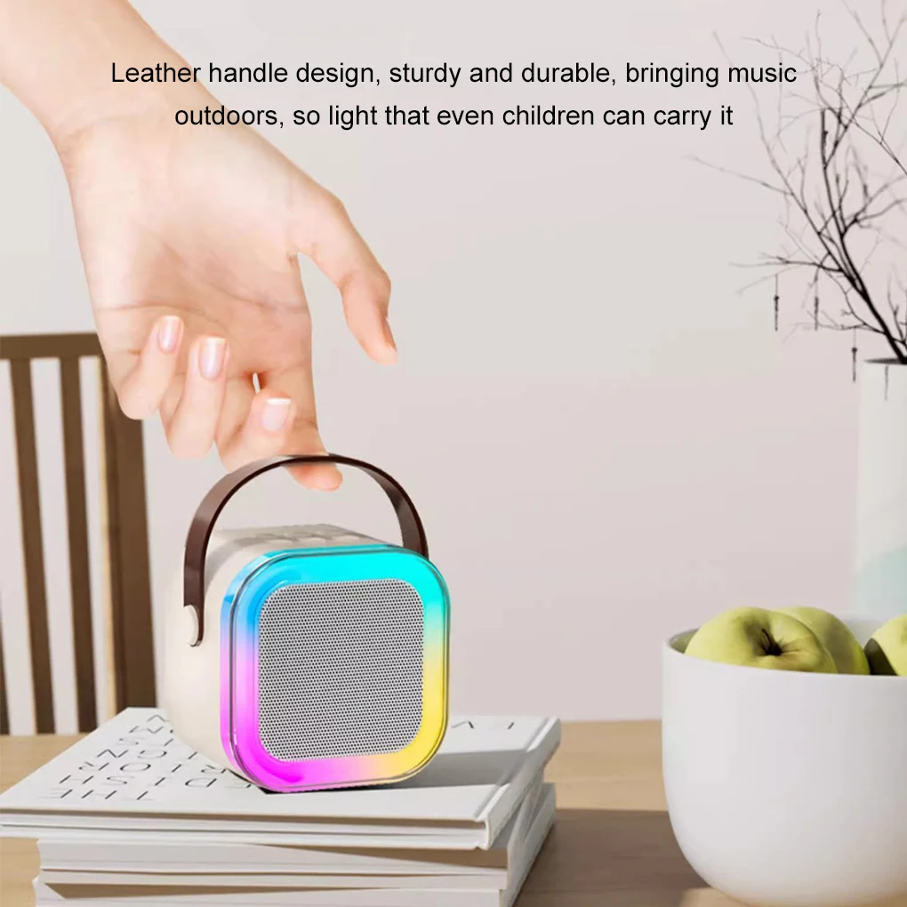 Bluetooth K12 Karaoke Machine Portable 5.3 PA Speaker System with 1-2 Wireless Microphones Home Family Singing Children’s Gifts