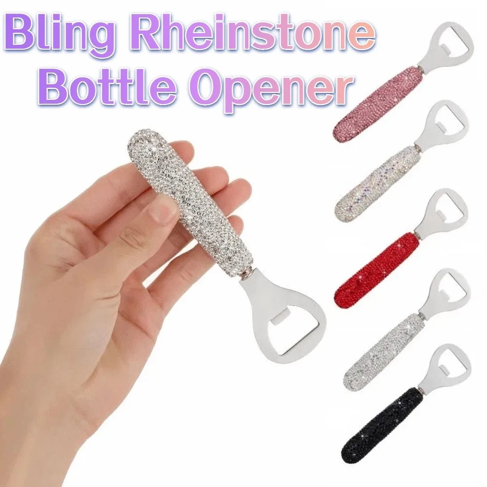 

Creative Bling Beer Bottle Opener Handle Rhinestone Manual Bottle Opener Reusable Non-Slip Beer Bottle Opening Tool Household