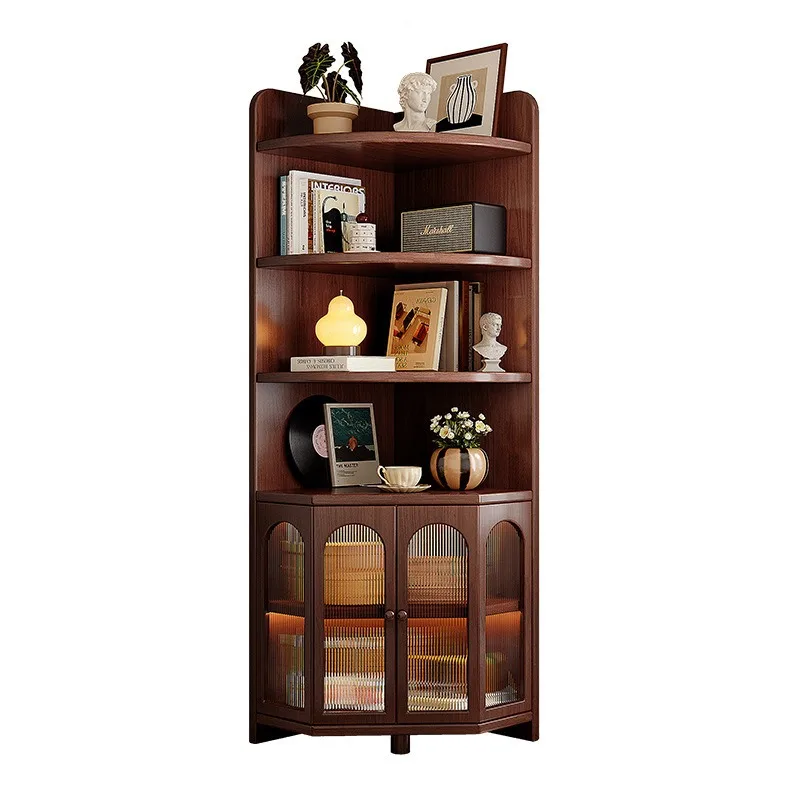 Solid wood corner cabinet, corner rack, living room triangle cabinet