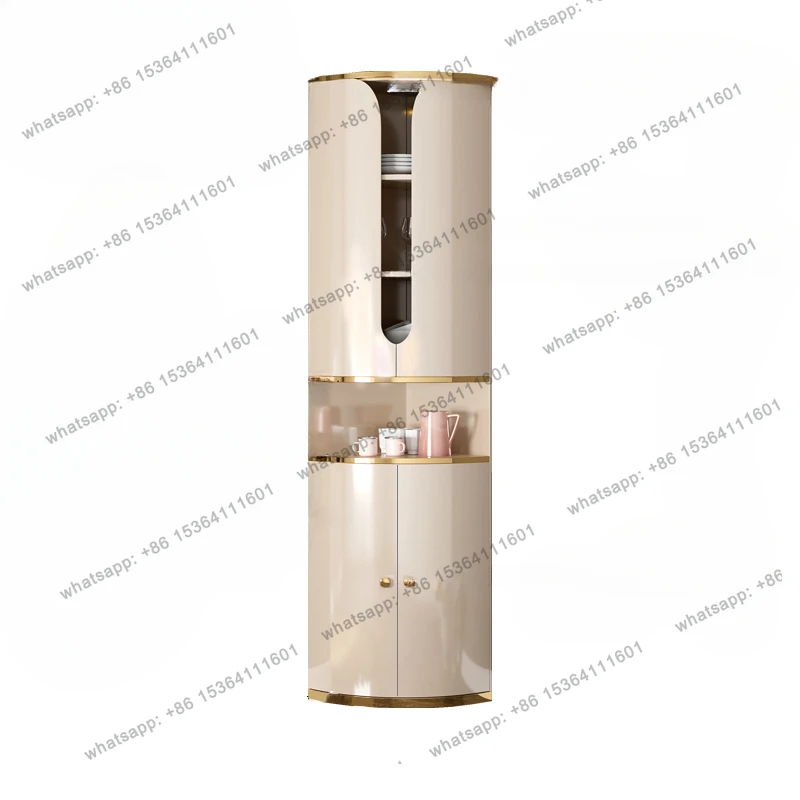 12Italian-Style Light Luxury Triangle Cabinet Corner Wine Cabinet Post-Modern Corner Storage Cabinet