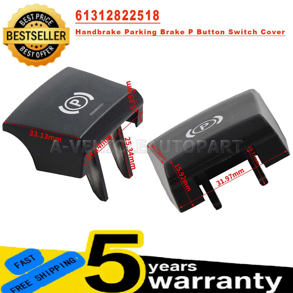 

New 61312822518 For BMW 5 7 F01 F02 F07 F10 F11 F18 F30 520 523 730 2009-2017 Car Handbrake Parking Brake P Button Switch Cover