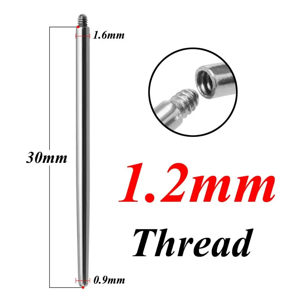 Stainless Steel Puncture Connecting Pin Nose Stud Ear Stud Body Piercing Tool Catheter Gauge Navel Stud Dermal Piercing Tool