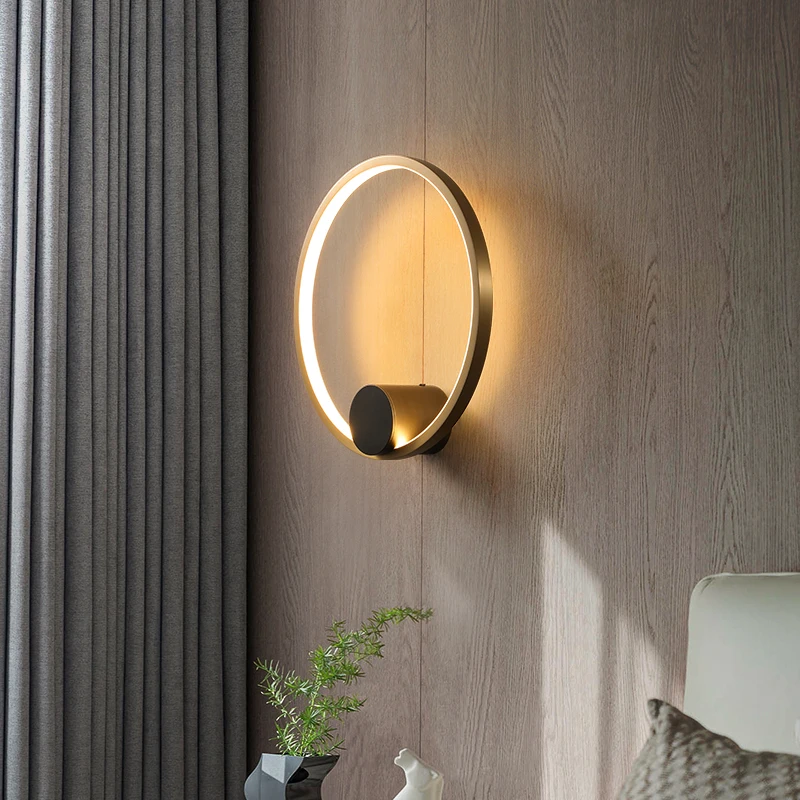 Brass round lamp home decoration lighting copper wall lamp for living room sofa bedroom bedside study bookcase lighting led